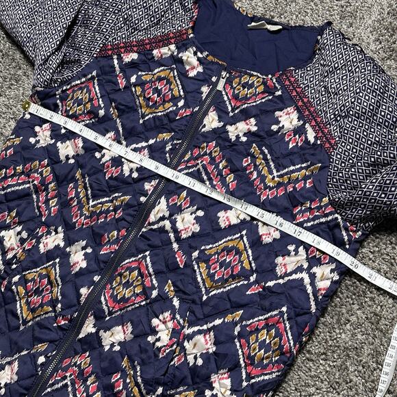 ROXY Womens Quilted Bomber Jacket Size L Aztec Southwest Preppy Lightweight Soft - Picture 4 of 7